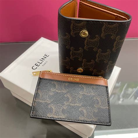 compact wallet with coin triomphe in triomphe canvas|Women's Triomphe compact wallet in Triomphe canvas .